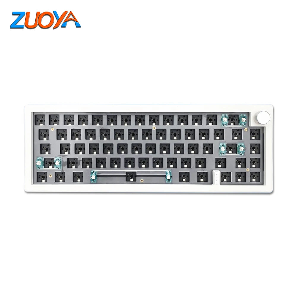 Kit de teclado mecânico personalizado ZUOYA GMK67 hot-swappable Bluetooth 2.4G sem fios, retroiluminado RGB, estrutura gasket, teclado 3 modos