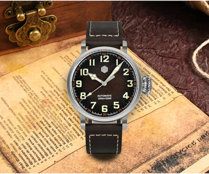 San Martin Fashion Men's Watch 40mm Pilot Automatic Mechanical YN55 PT5000 SW200 Stainless Steel Luminous Waterproof 100m