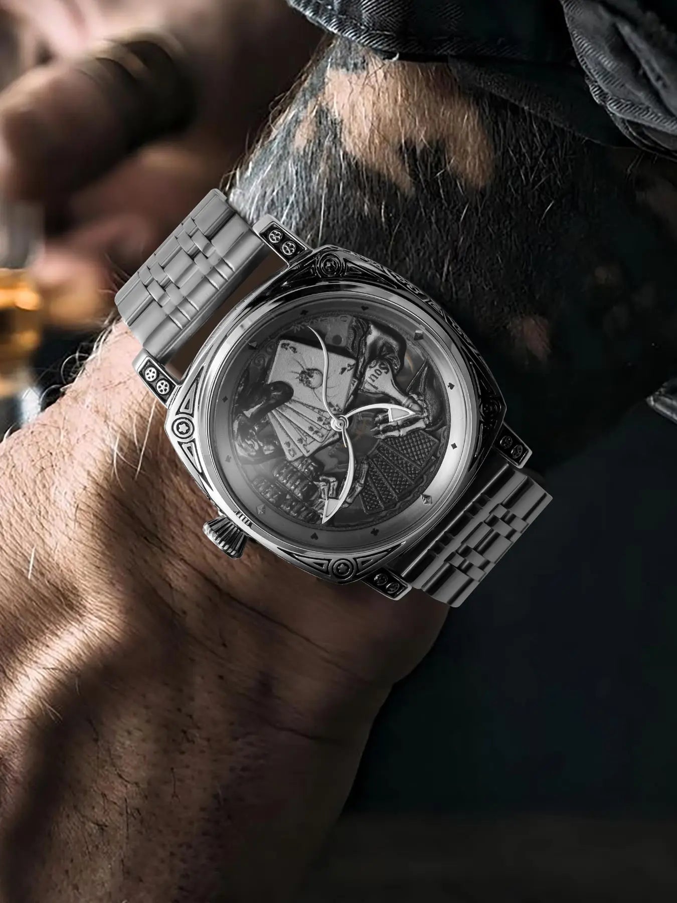 Glenaw Poker Series Top Brand Luxury Fashion Personalized Fully Automatic Mechanical Gold Watch Men's Waterproof Watch