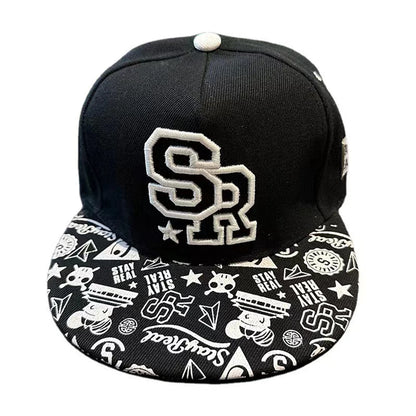 Miesten kirjaillulla tekstillä varustettu trendikäs, helposti yhdisteltävä suoralla lipalla oleva baseball-lippalakki – naisten kesäinen hiphop-hattu ulkokäyttöön, säädettävä aurinkosuojallinen lippis