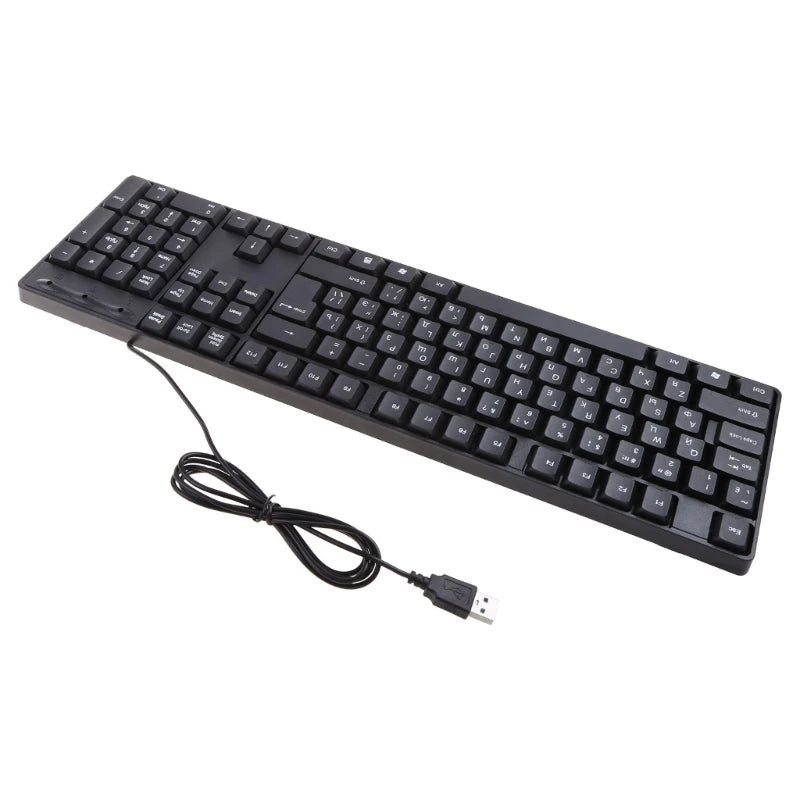 Teclado ergonómico USB para PC, teclado russo / teclado inglês, DropShipping