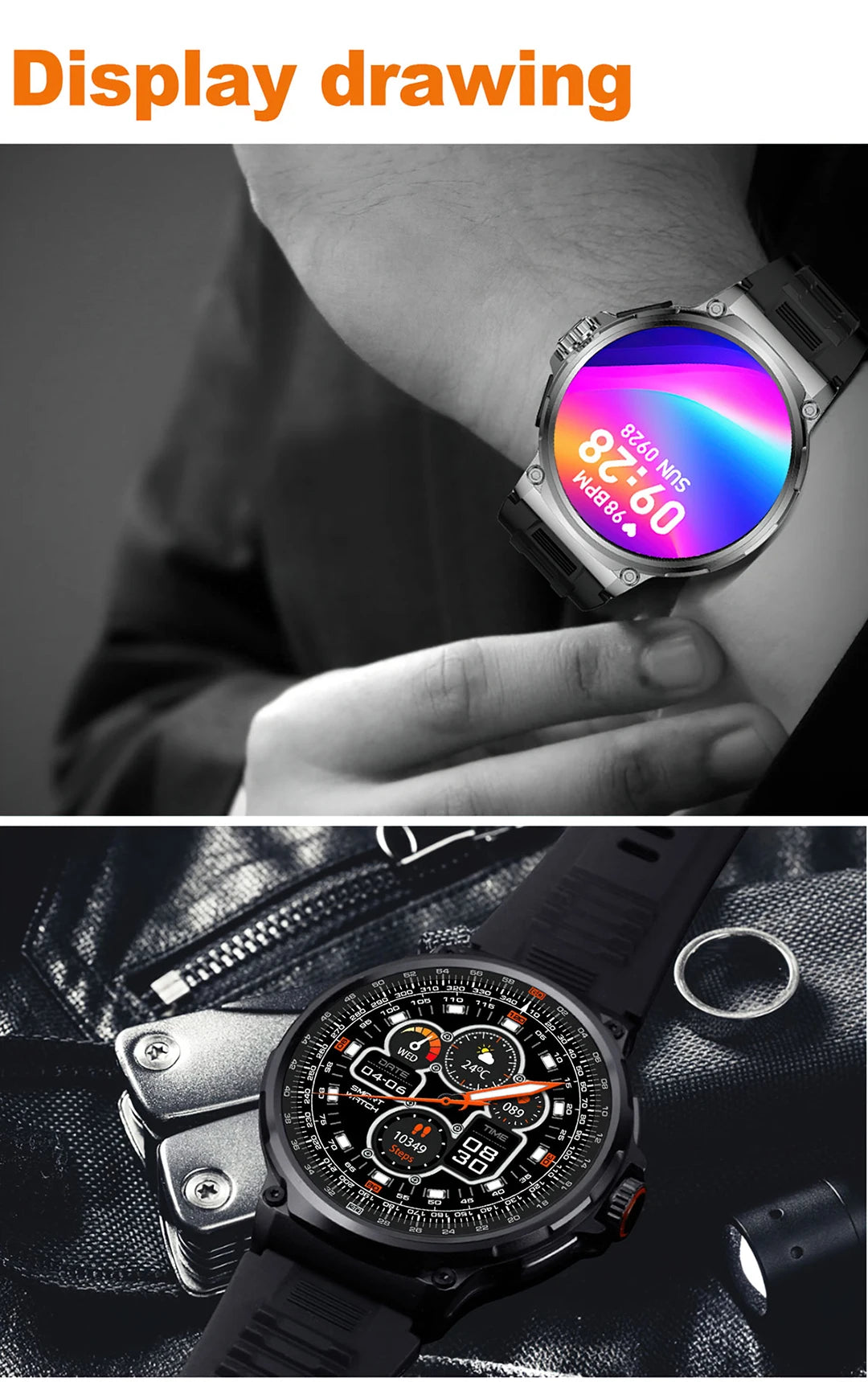 COLMI V69 1.85 Inch HD Bluetooth Call Smart Watch Men Sports Fitness Tracker Heart Monitor 710mAh Smartwatch For XIAOMI Android