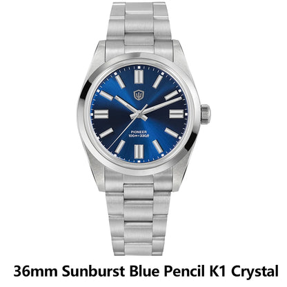 Watchdives WD1016 V3 Quartz Watch 37mm Stainless Steel Case Sapphire Vintage Watch  VH31 Sweep Movemet 100m Waterproof Men Watch
