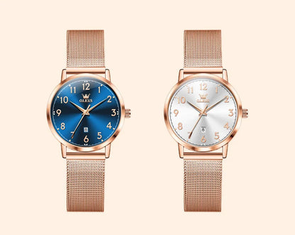 OLEVS New Woman Watch Luxury Brand Quartz Watch Elegant Rose Gold Digital Waterproof Watches Simple Bracelet Women's Watch 5653