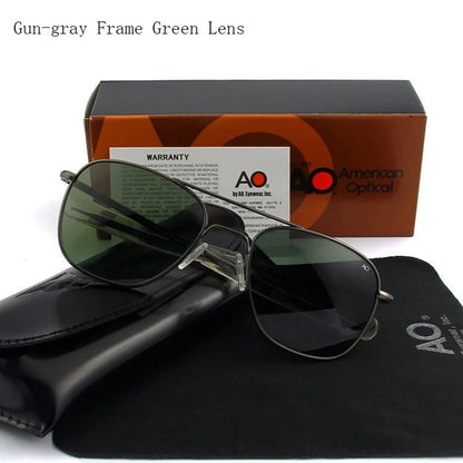Pilot AO Sunglasses Men Top Quality Brand Designer AGX Tempered Glass Lens Sun Glasses Male