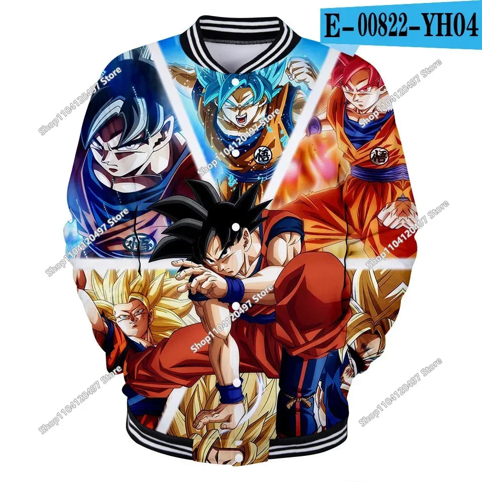Dragon Ball Goku Kanji Symbol Men Zipper Hoodie Cartoon Japan Anime Women Sweatshirt 2025 New Fashion Children Jackets Coat