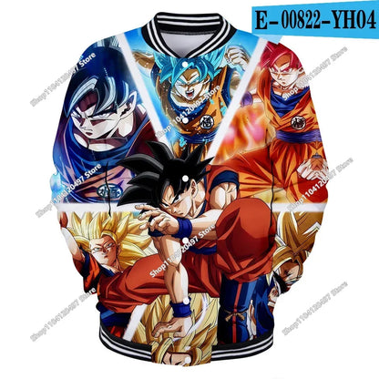 Dragon Ball Goku Kanji Symbol Men Zipper Hoodie Cartoon Japan Anime Women Sweatshirt 2025 New Fashion Children Jackets Coat
