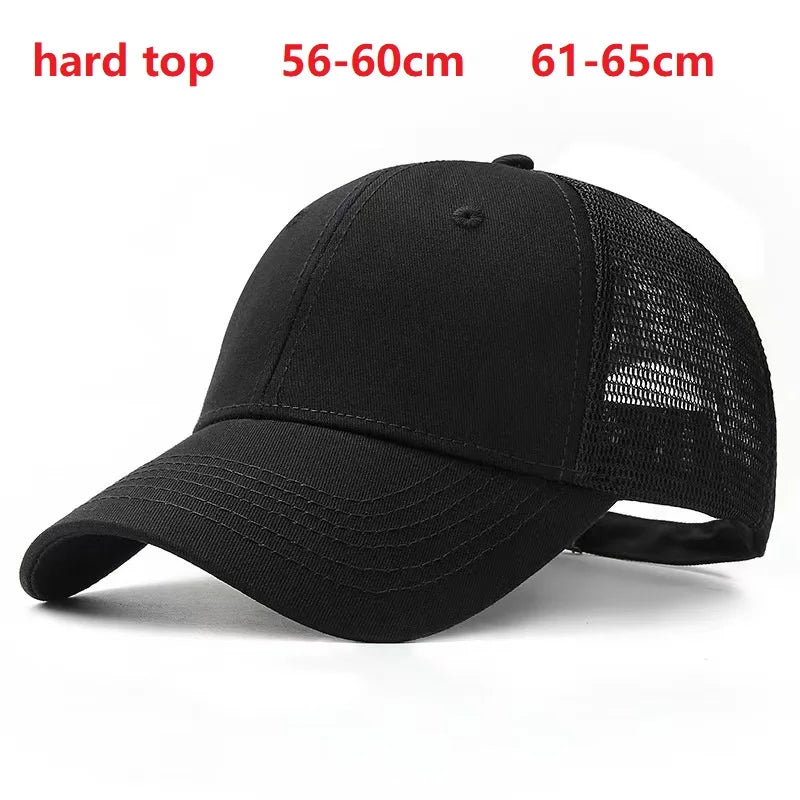 Bejzbol kape za muškarce s velikom glavom, za žene, XXL, prevelike, visoke krune, podesive, jednobojne, s kopčom (snapback), 56-60 cm, 60-65 cm
