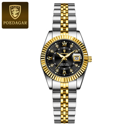 POEDAGAR Top Luxury Ladies Wristwatch Waterproof Luminous Date Casual Women Watch Stainless Steel Quartz Fashion Women's Watches