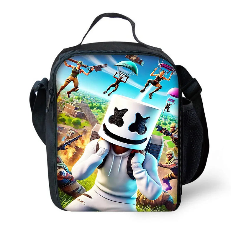 Hot Game Shooting Fortnites Child Insulated Large Capacity Bag for Boy Girl Student Outdoor Resuable Thermal Cooler Lunch Box