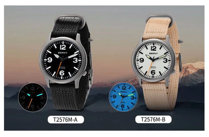 BERNY Full Titanium Men Watch Super Luminous Sports Quartz Watches Lightweight and Comfortable 5ATM Easy Read Wristwatch