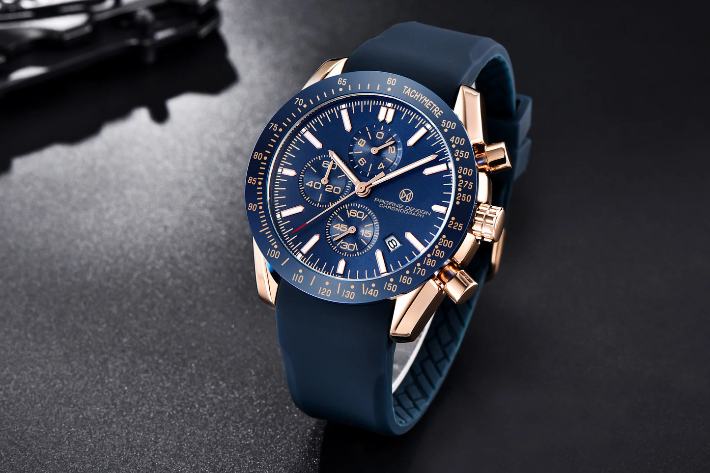 PAGANI DESIGN New 45mm Men Quartz Watch Rubber Belt Men's Luxury Watch Fashion Casual Sports Male Clock Relogio Maasculino