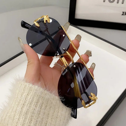 Rimless Women Sunglasses Luxury Designer Vintage Uv400 Men Sun Glasses Lunette Shades De Soleil Femme Gafas De Sol Mujer Lentes