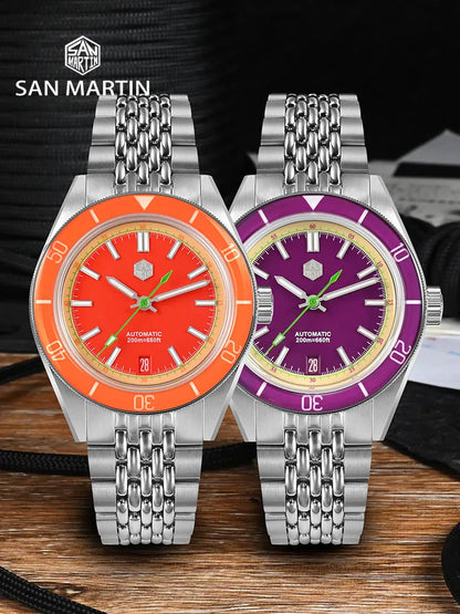San Martin 39.5mm Summer Dive Watch Fashion Fun Fruit Series Men Sports Watches NH35 Automatic Mechanical 20 ATM SN0116 Reloj