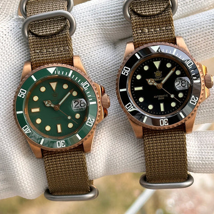 STEELDIVE Brand SD1953S Solid Bronze 41mm 30ATM Waterproof Sapphire Glass Super Luminous  NH35 Automatic Mens Dive Watch