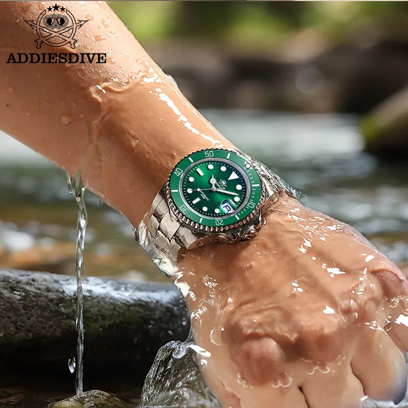 ADDIESDIVE Luxus-Automatikuhr für Herren 8215 Mechanische Uhr BGW9 Leuchtend Saphirglas Taucheruhr für Herren Analoguhr AD2503
