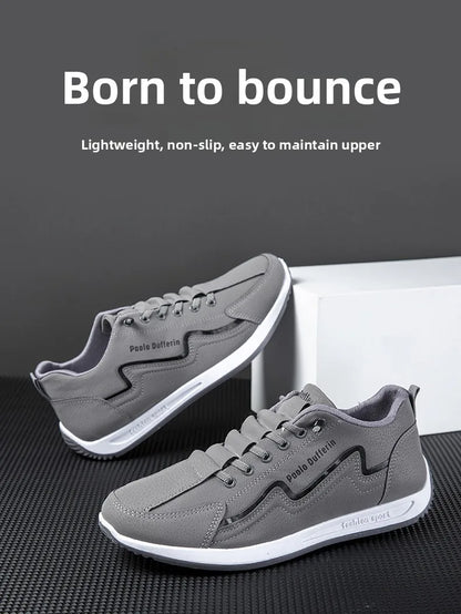 Large Size Men's Comfortable Breathable Soft Bottom Running Shoes Casual Style Sporty Retro Stripe Design Rubber Outsole