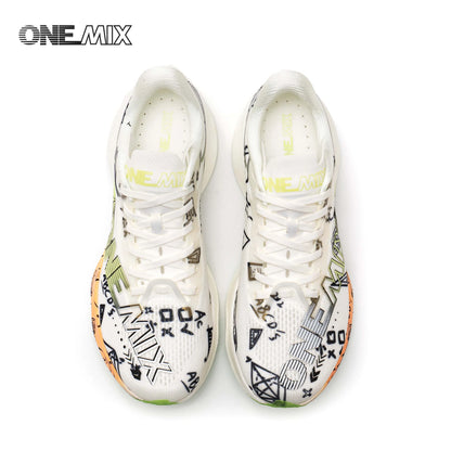 ONEMIX New Nylon Carbon Board Marathon Running Racing Shoes Shock-Absorbing Professional Stable Support Ultra-Light Rebound Sneakers