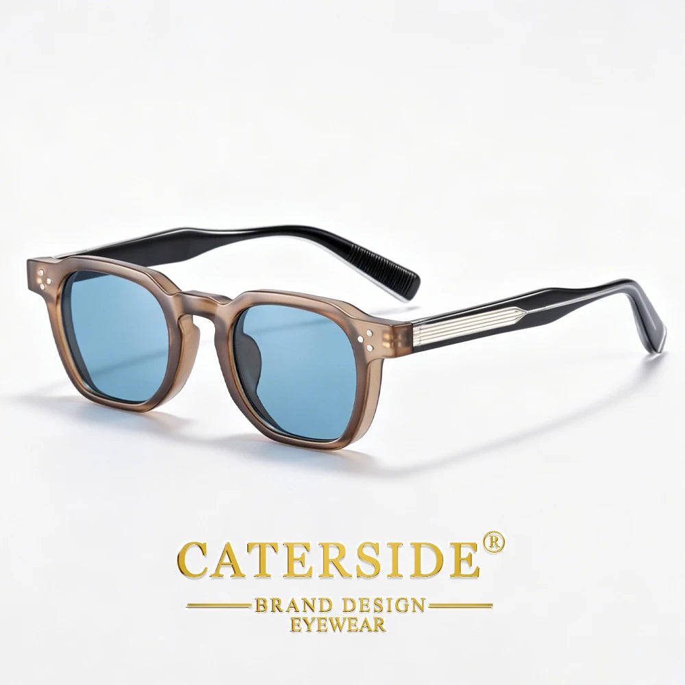 CATERSIDE New Retro Punk Men Sunglasses Square Personalized Design Glasses Women's Fashion Party Glasses Festival Gift 2 Pieces