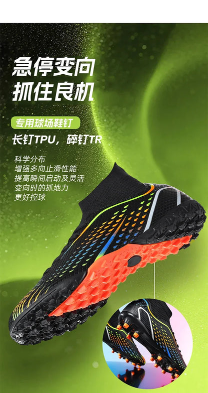 New Men Soccer Shoes Professiona Football Boot Turf Futsal Match Grass Unisex Outdoor Training Soccer Cleats Non-slip Breathable