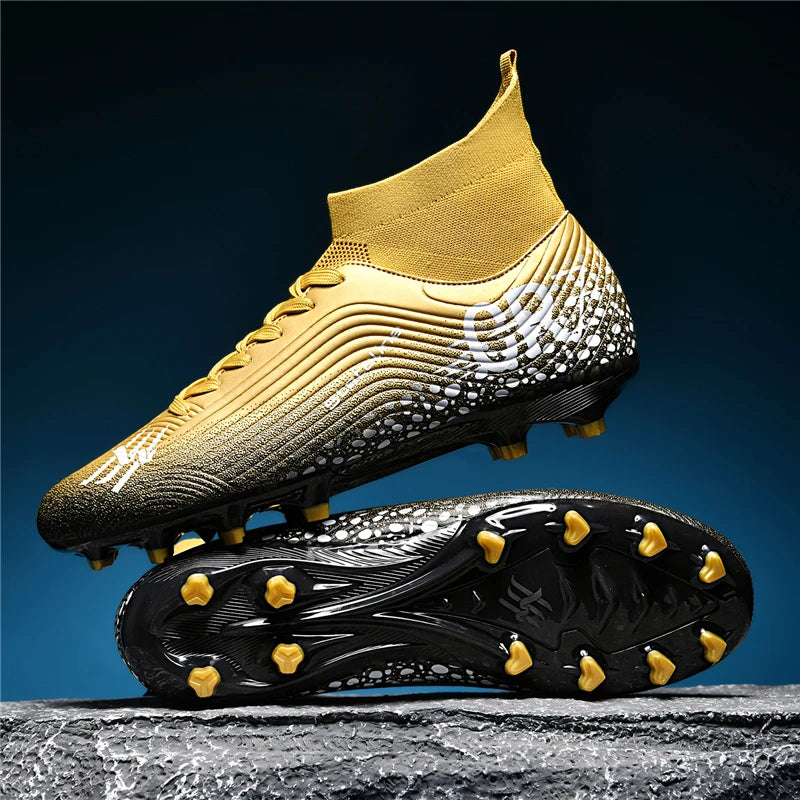 Chaussures de football professionnelles pour hommes/femmes, antidérapantes, à crampons FG, respirantes, chaussures d'entraînement à tige haute