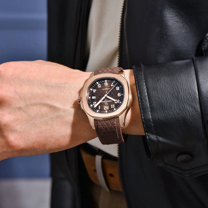 PAGANI DESIGN 2026 New Men's Watches Rose Gold Top Luxury  Automatic Watch For Men Barrel dial Steel Mechanical Wristwatch Men