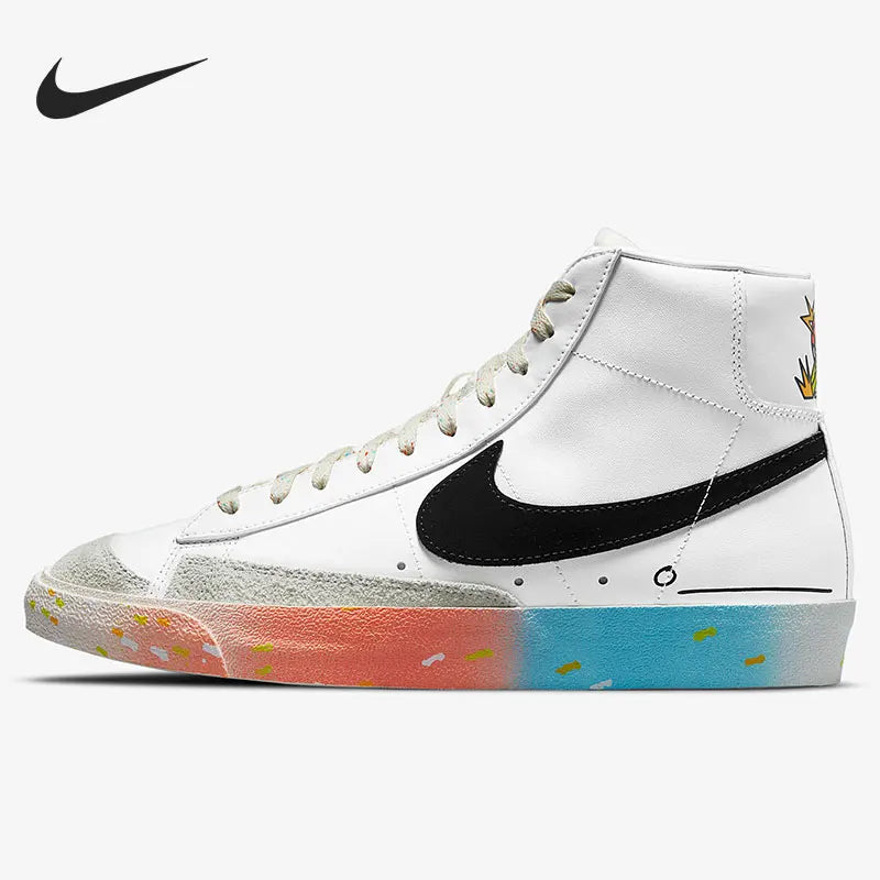 Оригинални сезонни унисекс кецове Nike Blazer Mid High-Top за ежедневно носене DJ4278-101