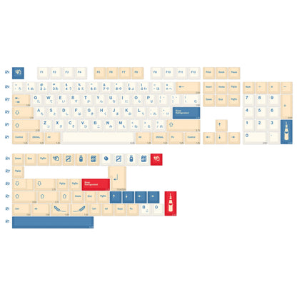 KBDiy Retro GMK Redacted Keycaps White ISO Cherry Profile PBT Keycap Alice Spacer Bar 7u For 60 Mechanical Keyboard MX Switch