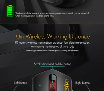Silent 2.4G USB Wireless Mouse for Laptop, Computer & Mac, Optical Wireless Mouse with Adjustable DPI, Soundless Portable Mouse for Office & Home