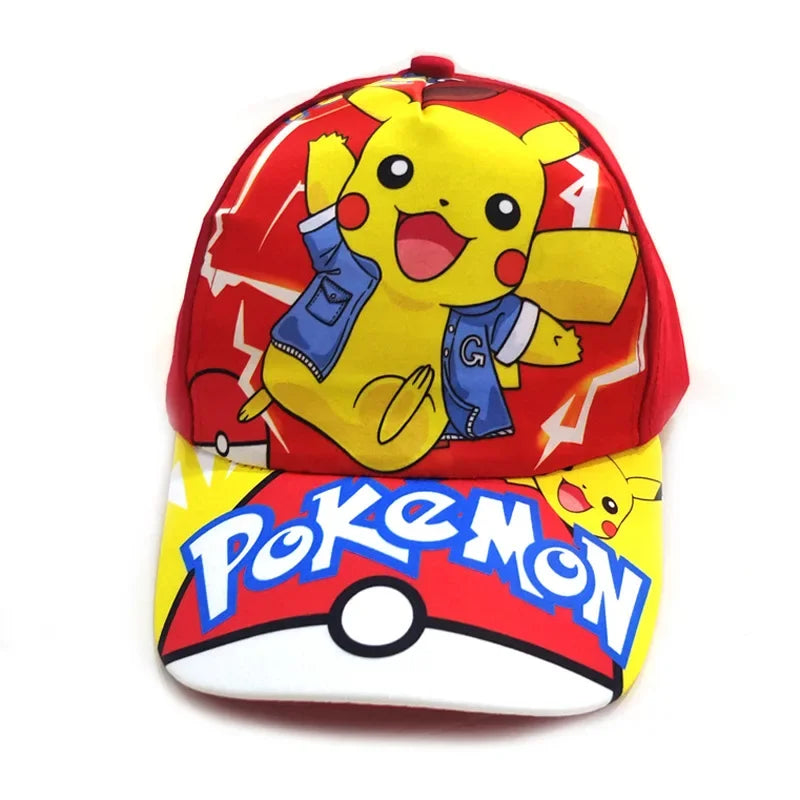 Czapka baseballowa z nadrukiem Pikachu z anime „Pokémon Go”, wykonana z poliestru, z daszkiem w stylu kreskówkowym, do przebierania się dla dzieci, jako dekoracja lub prezent urodzinowy