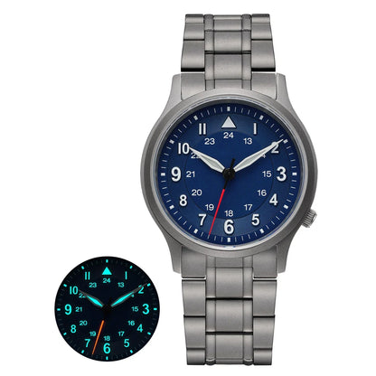 BERNY Full Titanium Watches for Men Outdoor Quartz Men's Field Wristwatch VH31 Super Luminous Sapphire Easy Read Watch