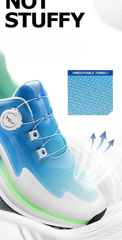 PGM Men Golf Shoes Ultra Soft Sole Knob Shoelaces Breathable Anti Slip Outdoor Sports Sneakers XZ412
