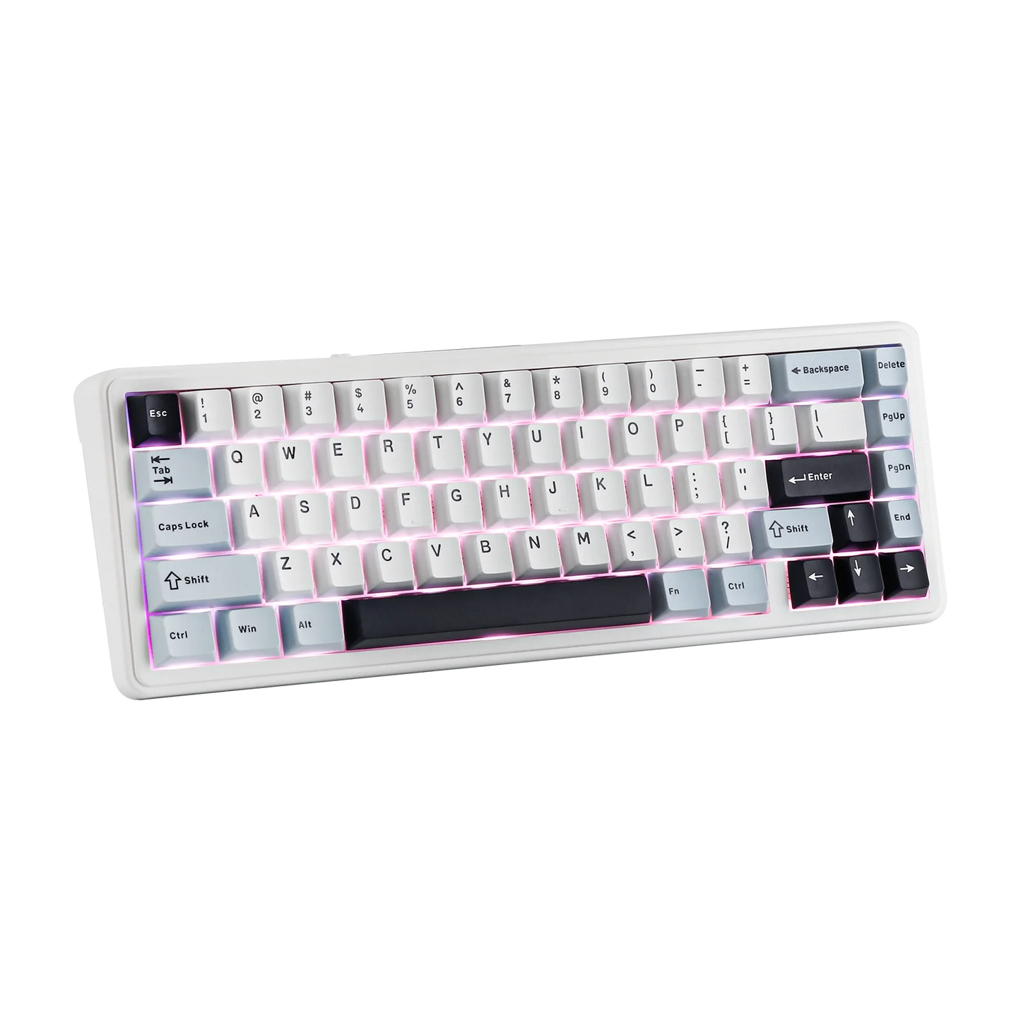 Teclado mecânico EPOMAKER x AULA F65 com layout 65%, hot-swap, montagem gasket e ligação com fios/Bluetooth/2.4G sem fios para Mac/Win