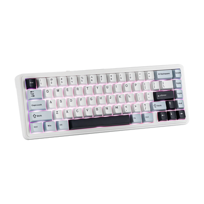 Teclado mecânico EPOMAKER x AULA F65 com layout 65%, hot-swap, montagem gasket e ligação com fios/Bluetooth/2.4G sem fios para Mac/Win