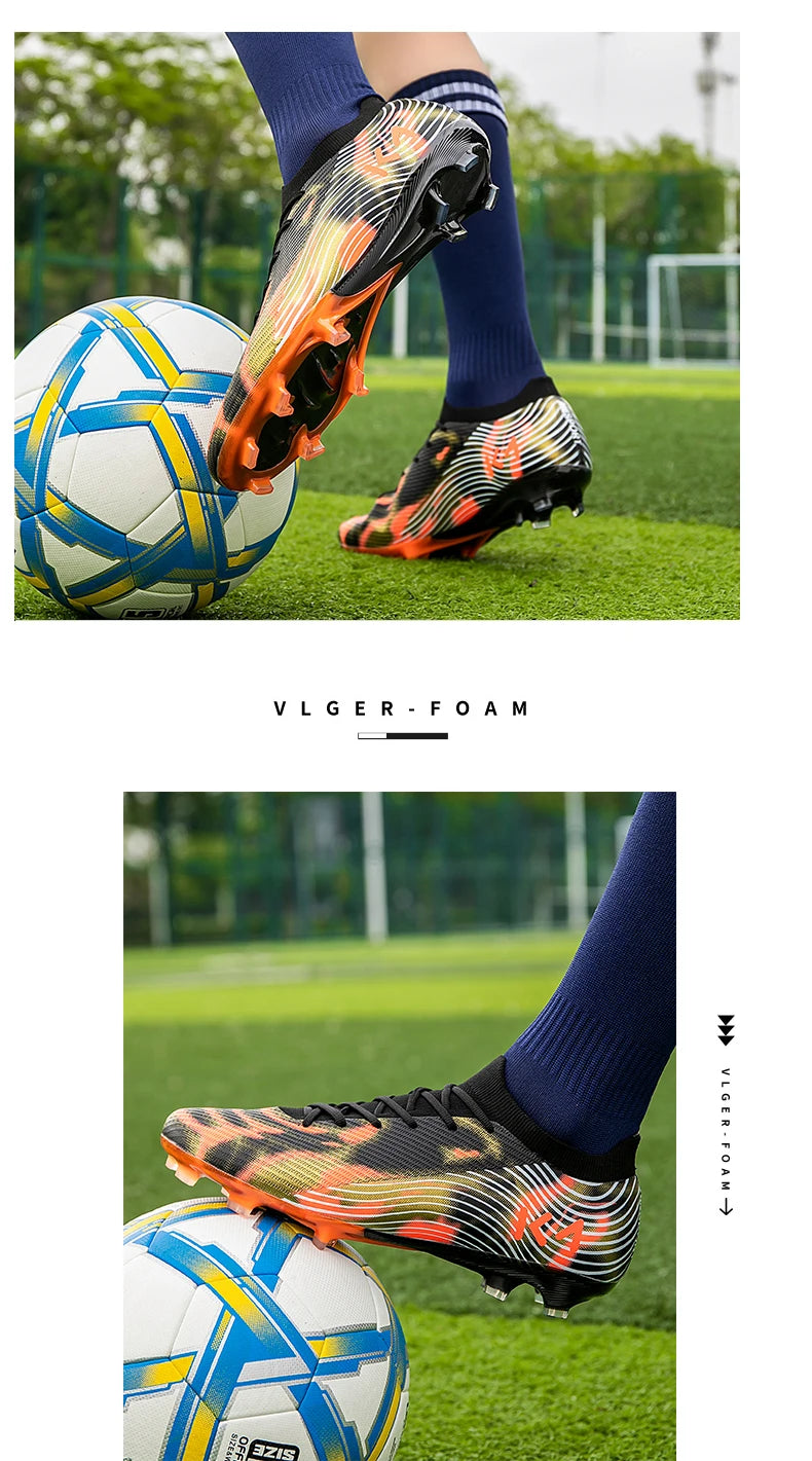 New Men Soccer Shoes Hot-selling Sneakers Grass Cleats High-quality Football Boots Non-Slip Boys Match Outdoor High-top Light