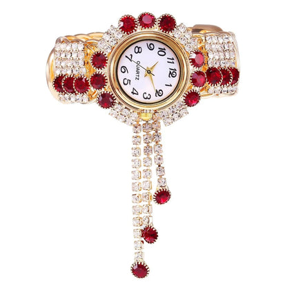 5PCS Luxury Rhinestone Women Watches Jewelry Set Fashion Adjustable Bangle Ladies Quartz Wristwatch Reloj Mujer（Without Box）