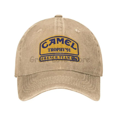 Camel Trophy 91 Καπέλο καουμπόη Ρετρό Ρυθμιζόμενο Καπέλο γκολφ από πλυμένο βαμβάκι Καλοκαιρινά vintage γείσα Καπέλα μπέιζμπολ
