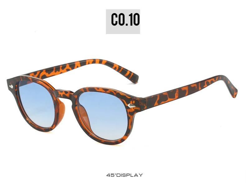 Simple Vintage Round Sunglasses Women Men 2025 Luxury Brand Design Retro Rivet Yellow Blue Lens Square Sun Glasses Female UV400