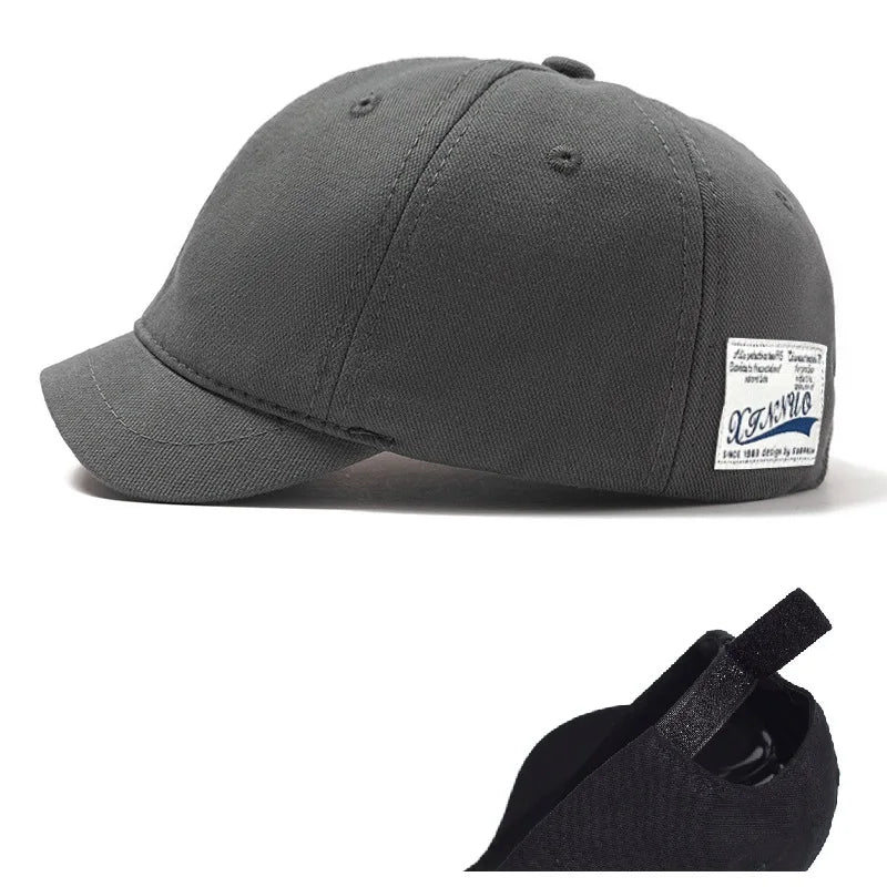 Nagy fejméretű, hátul zárt, 5 cm-es rövid karimájú baseball sapka férfiaknak, hálós, testre szabott sapkák, rugalmas, teljesen zárt sapkák, 56–60 cm, 61–65 cm
