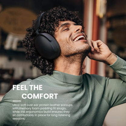 Auscultadores Bluetooth 5.4 Sem Fios Oneodio SuperEQ A200 ANC – Auscultadores Over-Ear com Cancelamento de Ruído, Microfone ENC, Áudio Hi-Res e Controlo por App