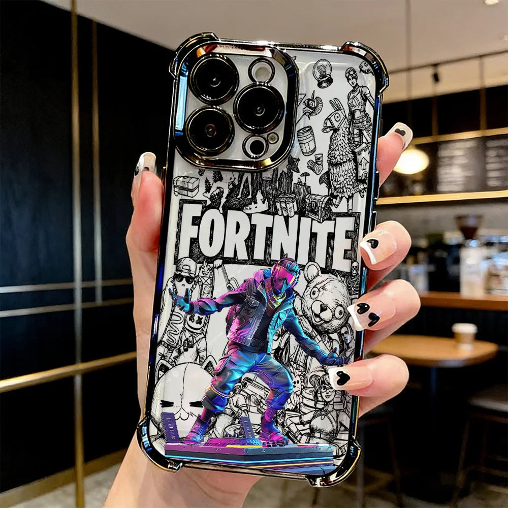 Beliebte FortniteS-Gaming-Handyhülle mit Beschichtung für Samsung S26 S25 S24 S23 S22 S21 S20 FE Note20 Edge Plus Ultra 4G 5G, stoßfest
