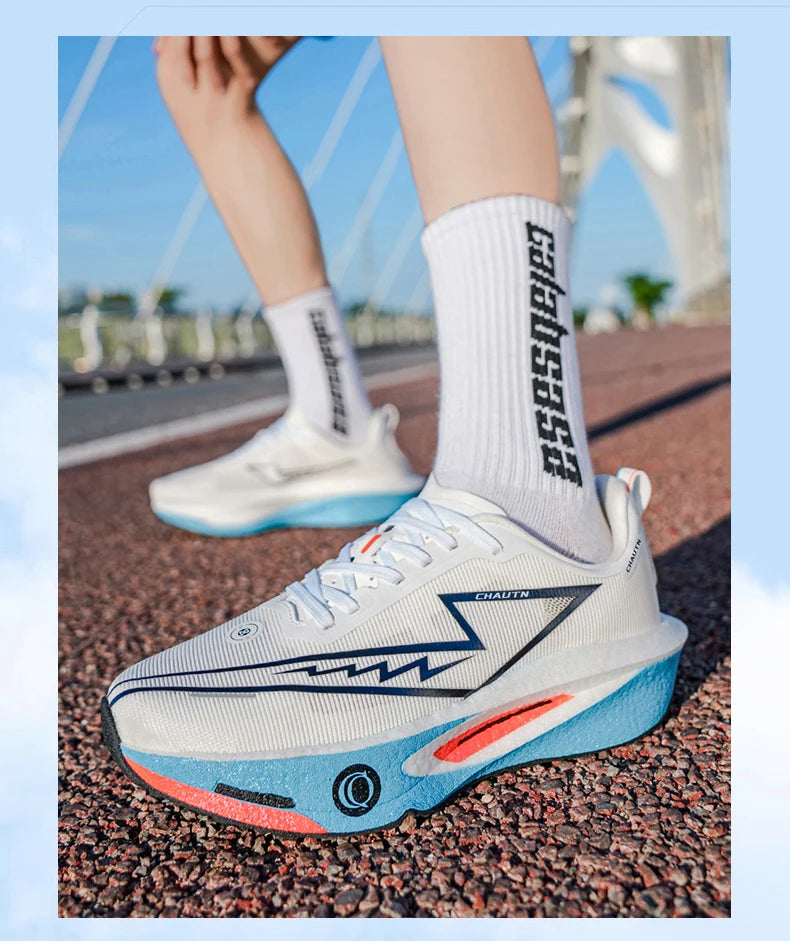 Men Running Shoes Speciality Carbon Plate Sports  Marathon Breathable Lightweight Women Comfortable Nonskid Chunta Sneakers