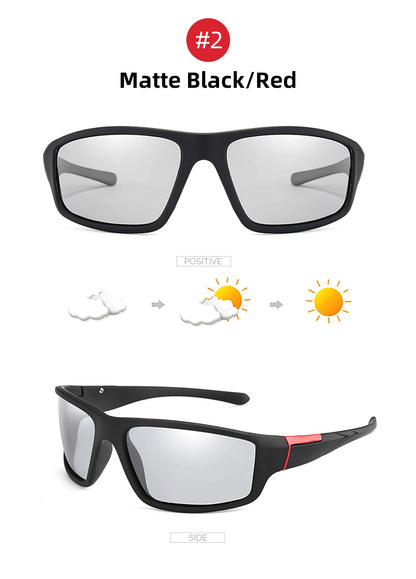 VIVIBEE Sports Men Photochromic Sunglasses Polarized Black Goggles Women Color Changing Driving Discoloration UV400 Sun Glasses
