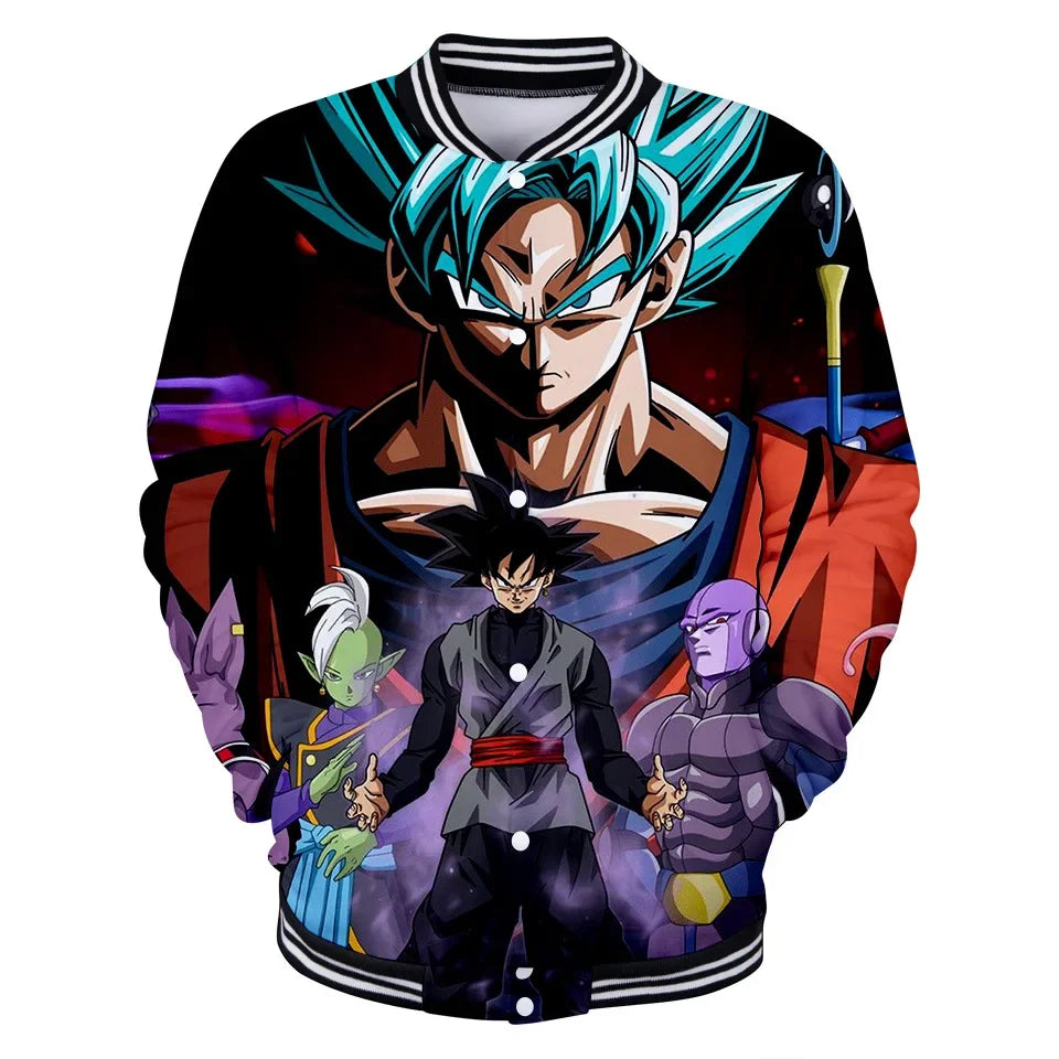 Dragon Ball Goku Kanji Symbol Men Zipper Hoodie Cartoon Japan Anime Women Sweatshirt 2025 New Fashion Children Jackets Coat
