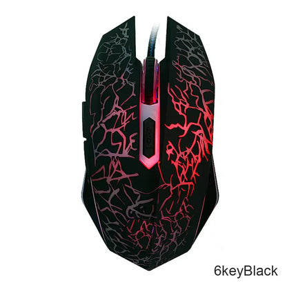 2400 DPI laidinė USB žaidimų pelė su RGB LED apšvietimu, ergonomiška kompiuterio pelė, skirta asmeniniams kompiuteriams, nešiojamiesiems kompiuteriams ir „MacBook“, profesionali 6 mygtukų optinė žaidimų pelė