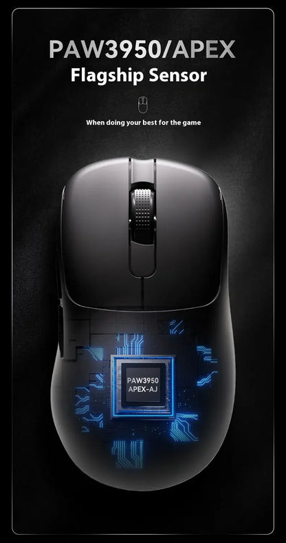 AJAZZ AJ179 APEX Wireless Gaming Mouse with RGB Display Dock, PAW3950 Sensor, Bluetooth, 8000Hz Polling Rate, Tri-Mode Gaming Mouse