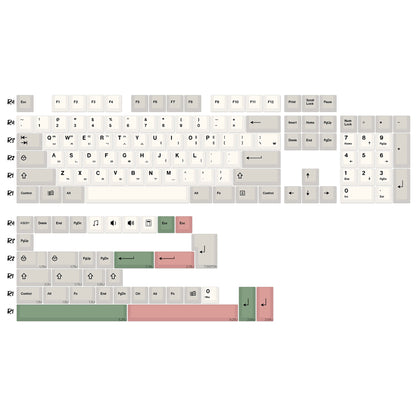 KBDiy Retro GMK Redacted Keycaps White ISO Cherry Profile PBT Keycap Alice Spacer Bar 7u For 60 Mechanical Keyboard MX Switch
