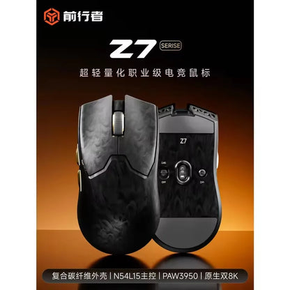 Bezdrôtová myš EWEADN Z7 z uhlíkových vlákien Paw3950 Dual 8k, ľahká ergonomická e-športová herná myš strednej veľkosti pre FPS PC príslušenstvo