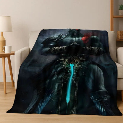 Classics God of War Kratos 3A Game Gamer Flannel Blanket,Warm and Cozy Soft Throw Blanket for Home Bedroom Bed Sofa Kid Gift