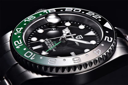 Orologio PAGANI DESIGN GMT 40MM da uomo, di lusso, con vetro zaffiro AR, movimento meccanico automatico, lunetta in ceramica, impermeabile 100M, idea regalo